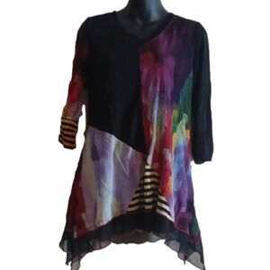 𝅺lior Paris colorful top. No size tags, please see measurements. Wimsygoth?